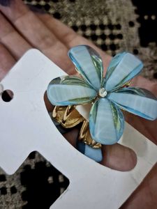 Whimsy Blue Flower Hair Clip