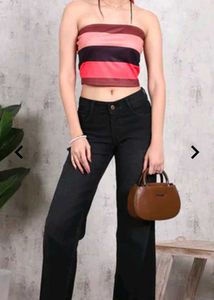 Nwe with tag Strapless Colour Block Stripes Crop