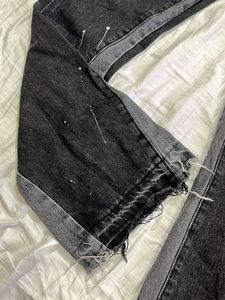 Stylish Black Paint Splatter Jeans