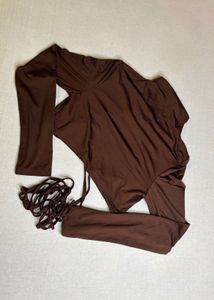 🔴CLEARANCE SALE 🔴 Brown Long Sleeve Wrap Top