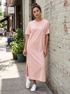 Pink Maxi T-Shirt Dress