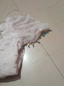 Turquoise Embellished Saree
