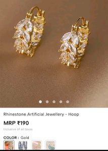Savana Sparkling Leaf Design Hoop Earrings