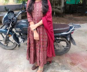 cotton anarkali dress with dupatta