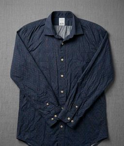 Men's Navy Blue Printed Casual Shirt