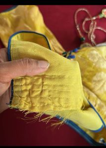 Elegant Yellow Brocade Blouse