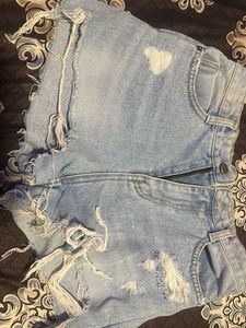 Distressed Denim Shorts