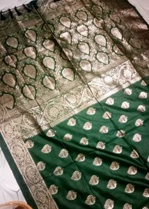 Emerald Green Banarasi Silk Saree