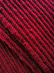 Chunky Knit Red Scarf with Fringe