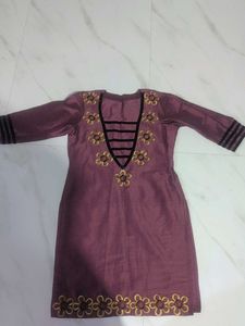 Embroidered Purple Kurta