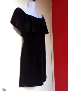 Black Velvet Off-the-Shoulder Dress
