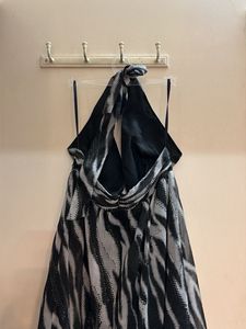 Stylish Animal Print Halter Dress