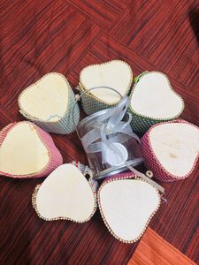 Heart-Shaped Trinket Boxes & Candle Holder