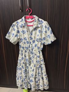 Chic Floral Print Tiered Dress