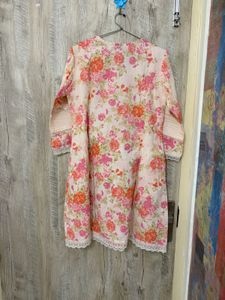 Floral Print Kurta with Lace Trim co ord set