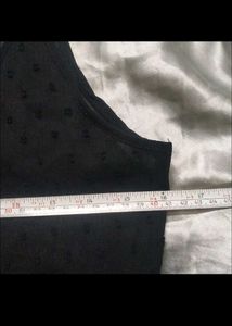 Black Textured Sheer Top