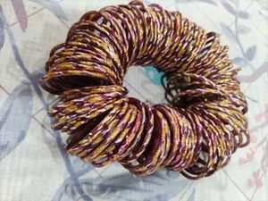 Set of Maroon &amp; Gold Bangles