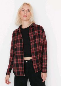 buy 1 get one free on shirts Red & Black Plaid Sh
