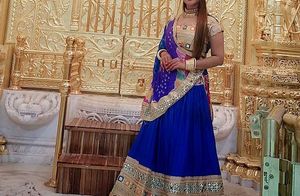 Stunning Royal Blue &amp; Gold Lehenga Choli