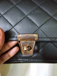 Chic Quilted Black Clutch Bag