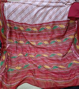 White and Red saree
