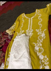 Beautifully Embroidered Yellow Kurta