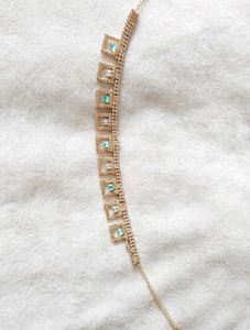 Stunning Diamond &amp; Blue Stone Necklace &amp; Earrings