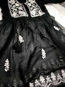 black embroidery Short kurti with teasle