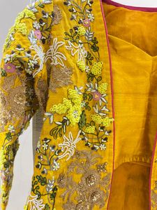 Embroidered Yellow Jacket blouse and sharara