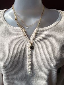 Cream Ribbed Henley Long Sleeve Top