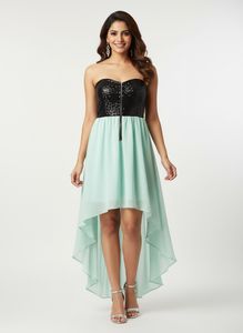 Stylish Strapless Hi-Lo Dress