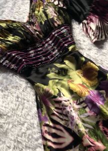 Boho Floral Zebra Print Midi Dress