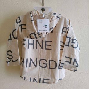 Stylish Boys' Graphic Print Hooded Shirt