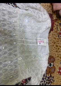 Elegant White Sequined Chikankari Kurta