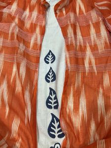 Stylish Kurta Set with Ikat Print Shrug