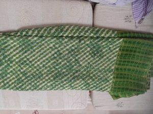 Green &amp; White Saree