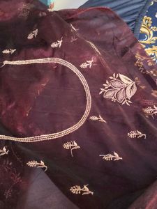 Embroidered Silk Saree