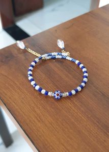 Blue & White Beaded Bracelet