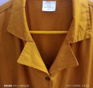 🥳 offer 🥳Mustard Yellow Collared Kurta