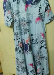Grey Floral Print Dress