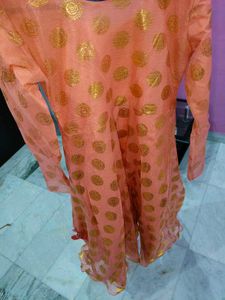 Elegant Peach Kurta Set with Dupatta