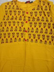 Mustard Colour Kurta And Plazzo Set