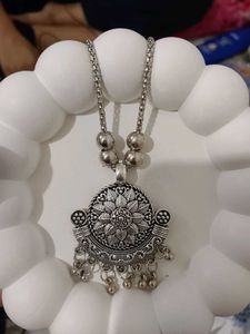 Bohemian Oxidized Silver Necklace