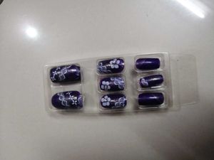 Premium Purple Lace Press-On Nail Set