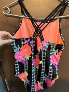 Floral Striped One-Piece Swimsuit