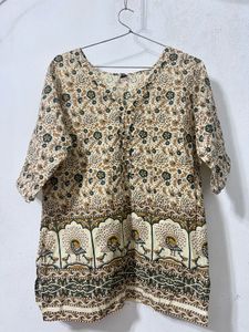 Boho Peacock Print Kurta