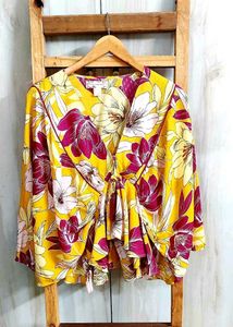 Floral Print Tie-Front Blouse size-36-38
