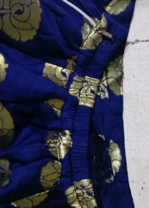 Blue Gold Print Ethnic Skirt