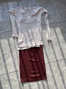 Lace Top & Skirt Set