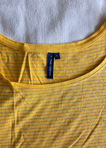 Yellow Striped Casual T-Shirt